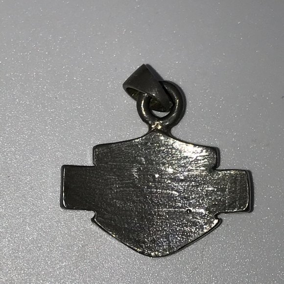 Sterling Silver Medium Harley Davidson Shield Pendant - Picture 6 of 10